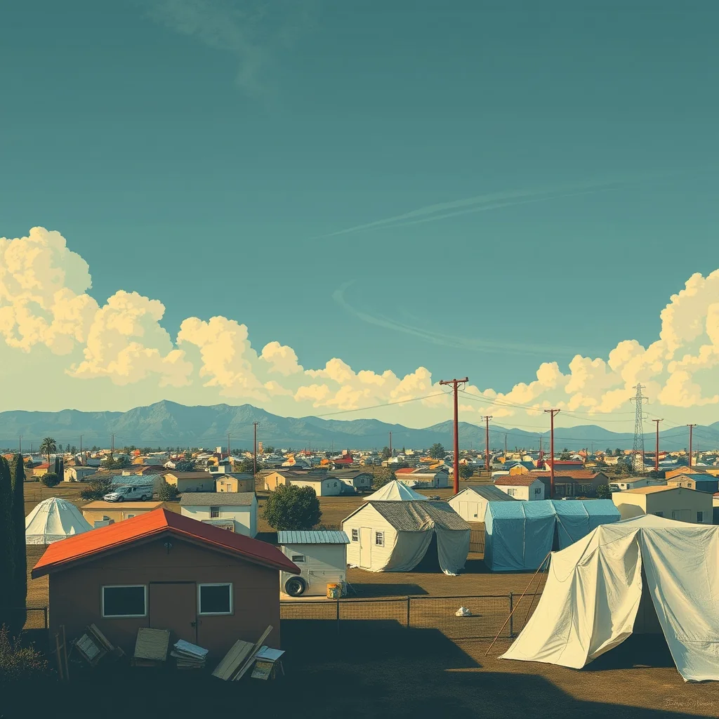 Artistic representation for San bernardino overwhelmed: shelter faces surge from neighboring cities