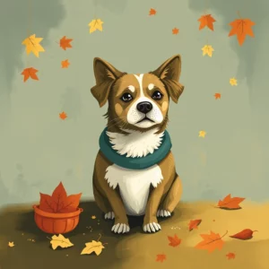 Artistic representation for Autumn safety tips: keeping your adopted pet cozy and sec