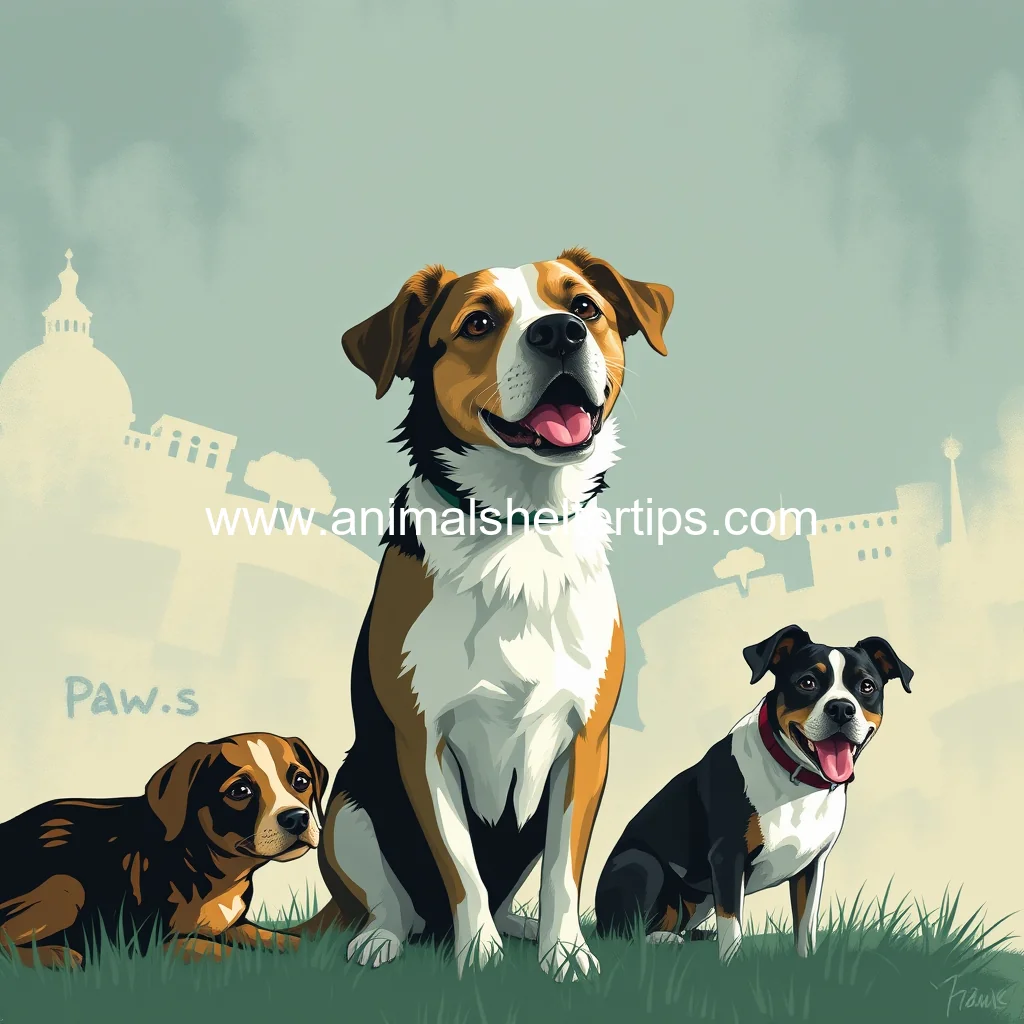 Artistic representation for Paws humane society prepares for emergency: columbus shelter dogs await rescue