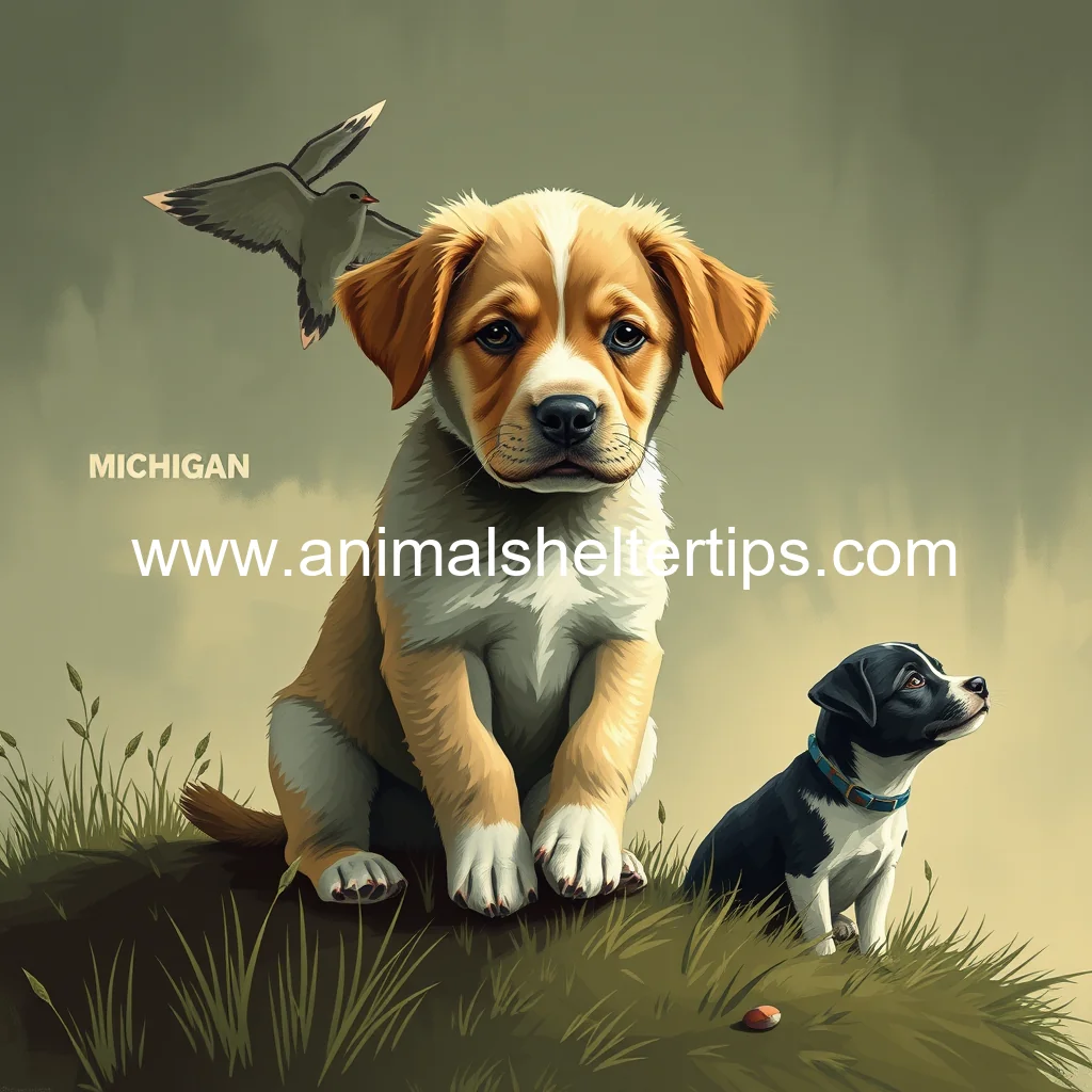 Artistic representation for Michigan officials investigating puppy scam