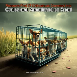 Artistic representation for Rescuers Find 27 Chihuahuas Crammed into Crates and Abandoned on Road