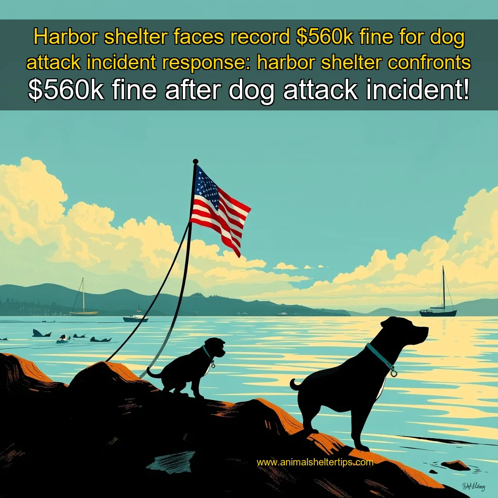 Artistic representation for Harbor shelter faces record $560k fine for dog attack incident response: harbor shelter confronts $560k fine after dog attack incident!