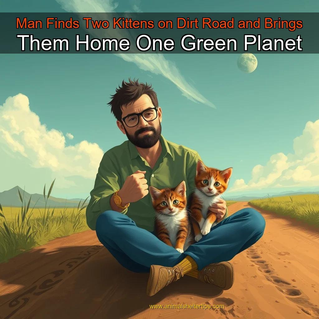 Artistic representation for Man Finds Two Kittens on Dirt Road and Brings Them Home One Green Planet