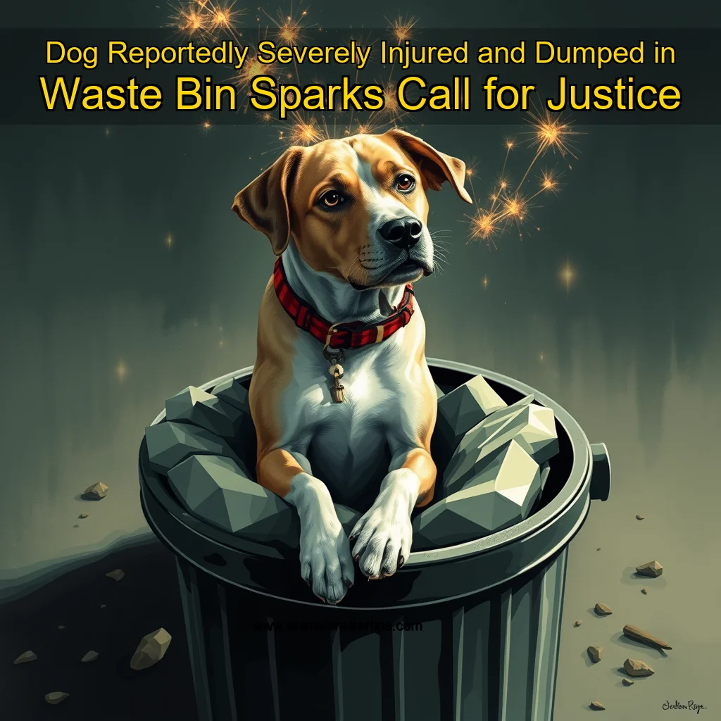 Artistic representation for Dog Reportedly Severely Injured and Dumped in Waste Bin Sparks Call for Justice