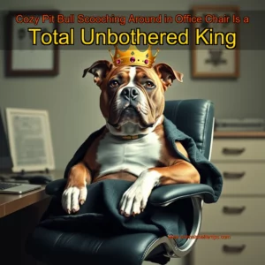 Artistic representation for Cozy Pit Bull Scooching Around in Office Chair Is a Total Unbothered King