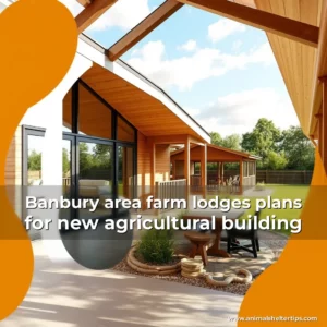 Artistic representation for Banbury area farm lodges plans for new agricultural building