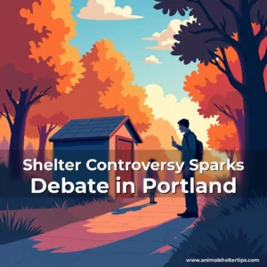 Artistic representation for Shelter Controversy Sparks Debate in Portland