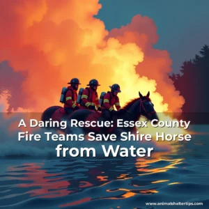 Artistic representation for A Daring Rescue: Essex County Fire Teams Save Shire Horse from Water