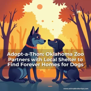 Artistic representation for Adopt-a-Thon: Oklahoma Zoo Partners with Local Shelter to Find Forever Homes for Dogs