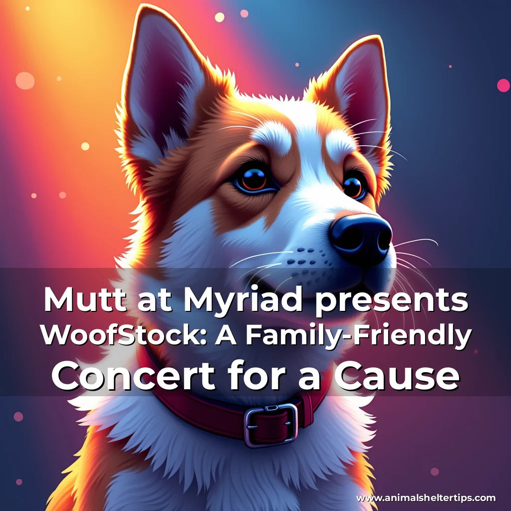 Artistic representation for Mutt at Myriad presents WoofStock: A Family-Friendly Concert for a Cause